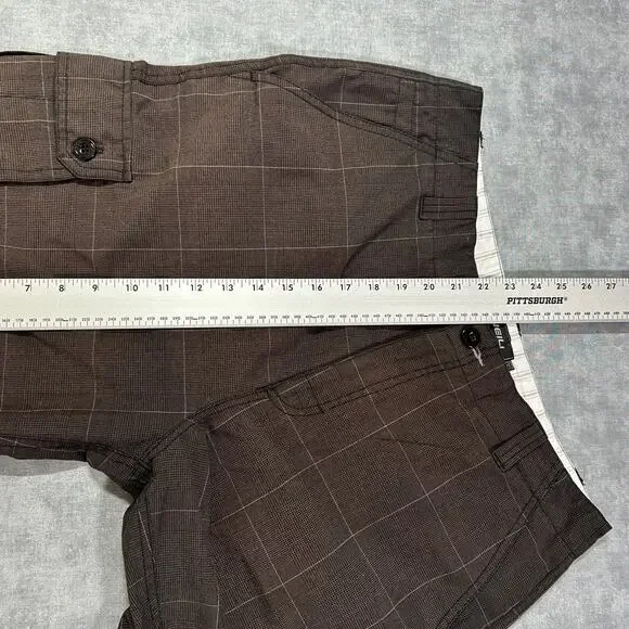 Y2K O'Neill sun faded plaid streetwear cargo shorts mens size 34 - Picture 6 of 6